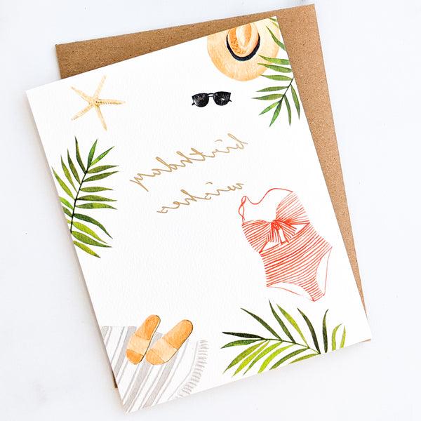 Beachy Birthday Wishes Card